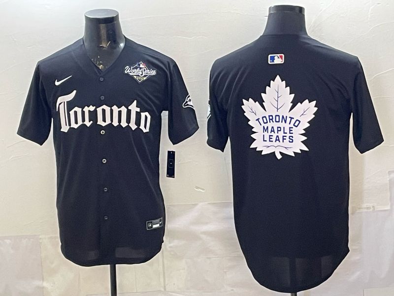Men 2026 Toronto Blue Jays Blank Black 5th generation Joint Name Nike MLB Jersey style 09->toronto blue jays->MLB Jersey